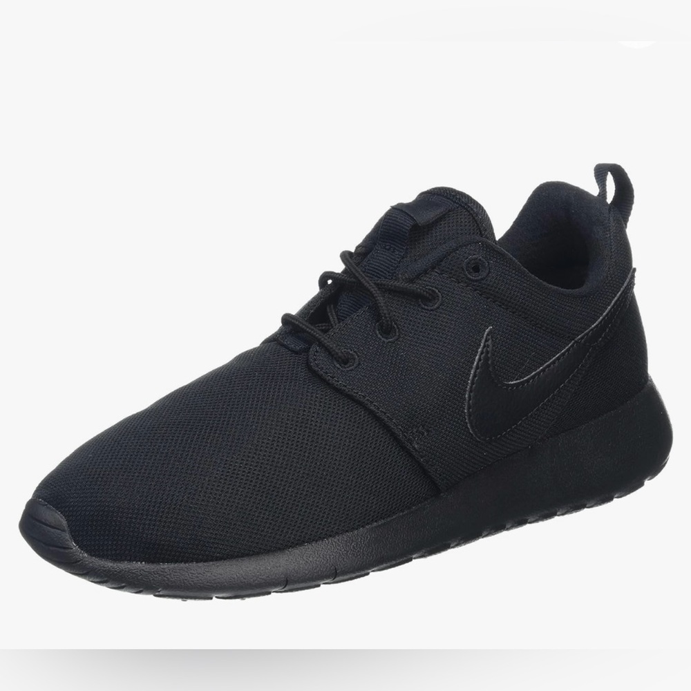 All black Womens Nike Roshe one running shoe.